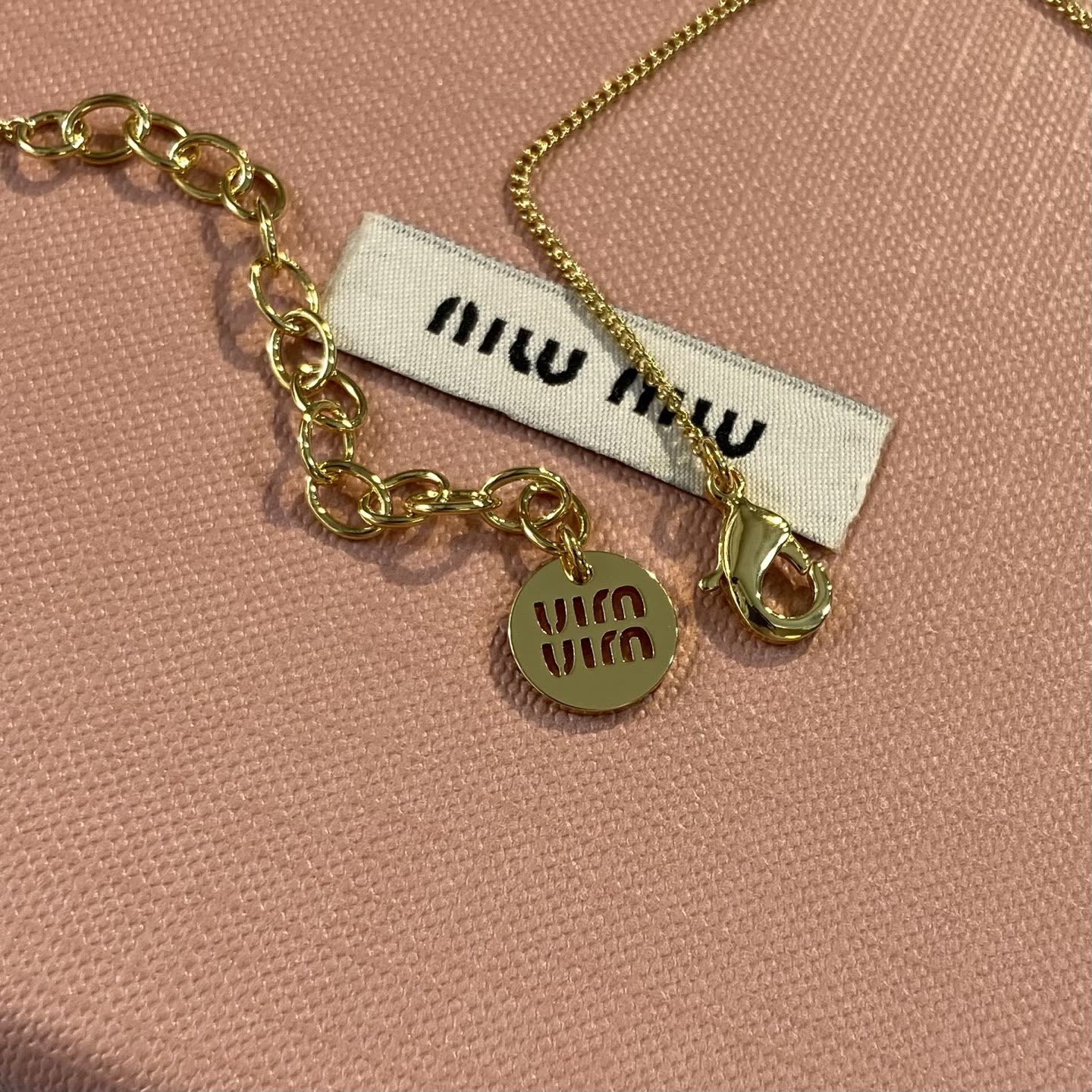 Miu Miu Pearl Bunny Pendant Necklace